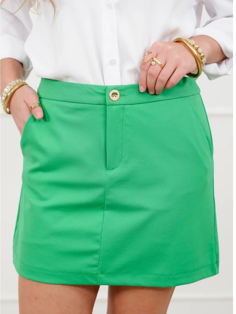 NWT Dear Scarlett Kelly Green Skort Women’s Large Built-In Shorts
